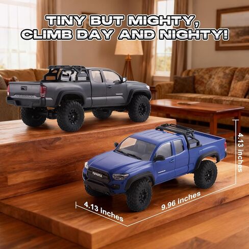 FMS FCX24 TOYOTA TACOMA 1/24 RC Crawler 4x4 RC Truck Crawler, Official Licensed Scale RC Rock Crawler with 2-Speed Transmission, High Torque Motor, All-Metal Bearings, RTR RC Car for Adults (GRAY) in Kuwait