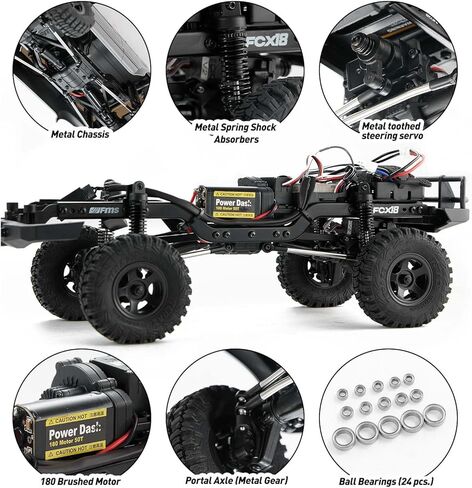 Fms FairRC FCX18S LC80 S Tri-Color Mod 1/18 RC Crawler, 2-Speed Transmission Mini RC Crawler, RC Rock Crawler 4x4 with Portal Axles, RTR Hobby Grade RC Truck & RC Car for Adults and Beginner in Kuwait