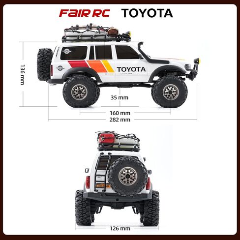 Fms FairRC FCX18S LC80 S Tri-Color Mod 1/18 RC Crawler, 2-Speed Transmission Mini RC Crawler, RC Rock Crawler 4x4 with Portal Axles, RTR Hobby Grade RC Truck & RC Car for Adults and Beginner in Kuwait