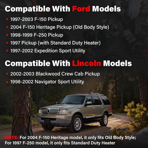 قلب سخان HVAC متوافق مع 1997-2003 Ford F150، 2004 F150 Heritage 2004، 1997-1999 F250، 1997-2002 Expedition & 2002-2003 Lincoln Blackwood، 1998-2002 Navigator OEM# 93001 F65Z18476AA HT8343 in Kuwait