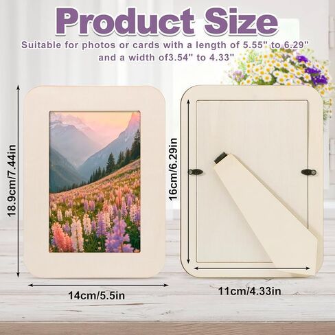 WSICSE 16 Pack Wooden Picture Frames for Crafts, 4" x 6" DIY Picture Frame Craft, Photos Wooden Frames for Father's Day Birthday Wedding Party in Kuwait