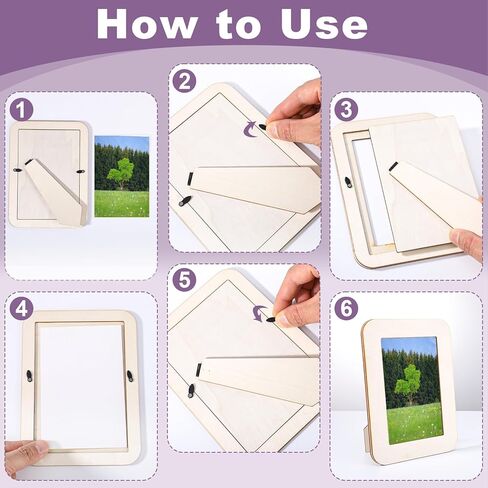 WSICSE 16 Pack Wooden Picture Frames for Crafts, 4" x 6" DIY Picture Frame Craft, Photos Wooden Frames for Father's Day Birthday Wedding Party in Kuwait
