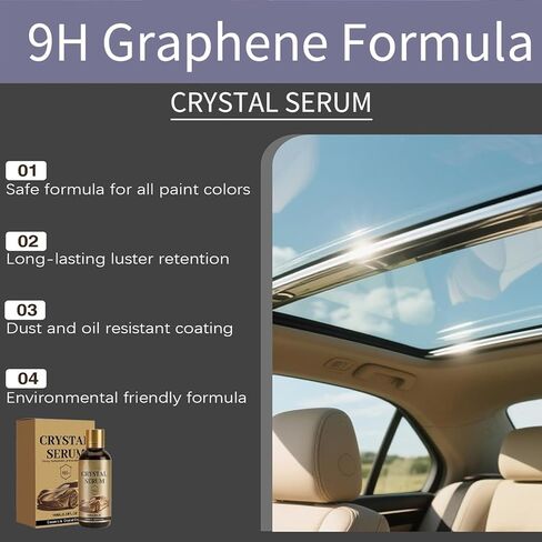 2PCS PTZ Crystal Serum, 100ML Advanced Graphene Crystal Serum Ceramic Coatings for Cars, 9H Graphene Coating, Coatings for Auto Car Paint Protection, Long-Lasting Shine Gloss Hydrophobicty in Kuwait