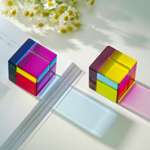 iKeelo Color Cube 50mm (3rd Gen) – Cyan Magenta Yellow - Subtractive Color Mixing – Optical Prism Cube with Safe Rounded Corners, Vibrant Colors & Storage Pouch in Kuwait