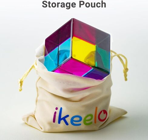 iKeelo Color Cube 50mm (3rd Gen) – Cyan Magenta Yellow - Subtractive Color Mixing – Optical Prism Cube with Safe Rounded Corners, Vibrant Colors & Storage Pouch in Kuwait
