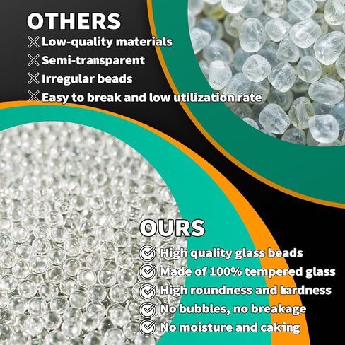 Tempered Glass Tire Balancing Beads 18LBS/8.16KG Bulk Tub, Tire Balance Beads for Truck, Trailer, RVs, ATV, Off-Road Vehicle, Heavy-Duty Wheel Balancing Solution with 2 Scoops & Tire Tread Depth Gauge in Kuwait