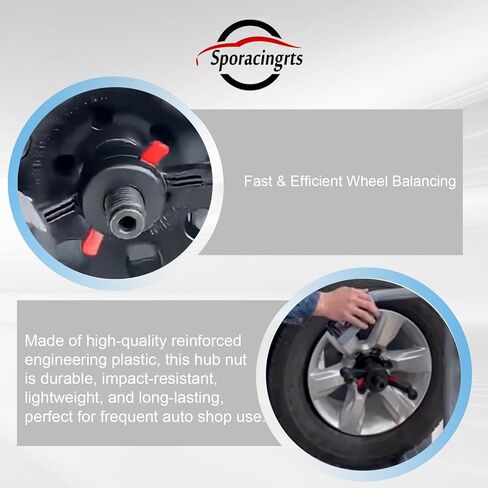 Sporacingrts 40mm x 3mm Wheel Balancer Quick Release Wing Nut Kit for Tire Balancing Machine Quick Clamp Hub Nut with Pressure Cup & Protector Ring in Kuwait