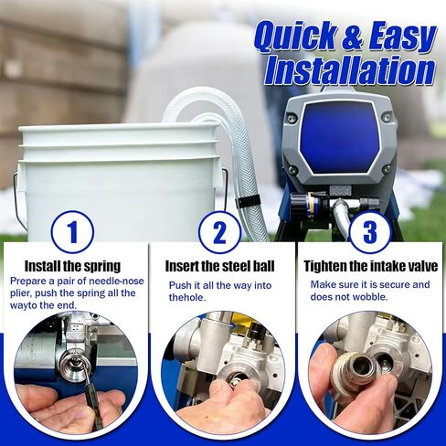 16E844 طقم استبدال صمام المدخل لـ Graco Magnum X5 X7 LTS15 LTS17 بخاخ طلاء بدون هواء، طقم إصلاح صمام مدخل المضخة يعيد شفط الطلاء بخاخ الطلاء in Kuwait