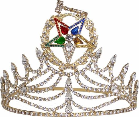 Masonic OES Grand Wreath Gavel Matron GOLD Rhinestones O.E.S Adjustable CROWN with Gavel in Kuwait