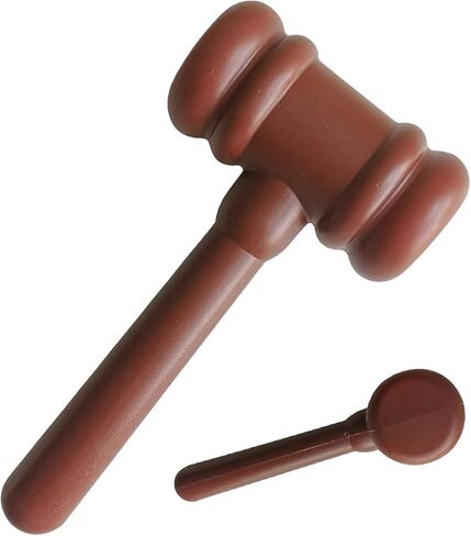 Wooden Judge Gavel, Brown Cartoon Style, Costume Accessory for Courtroom Role Play, Desk Decor in Kuwait
