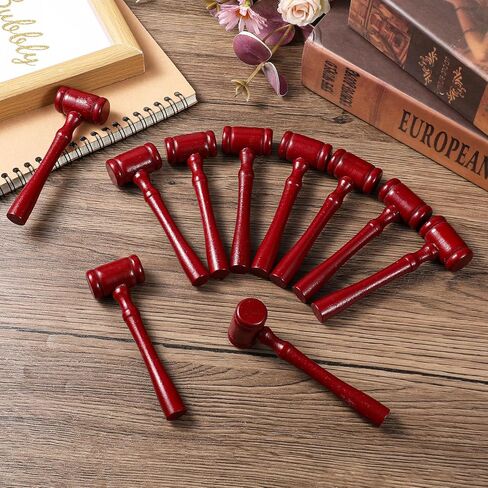 40 Pcs Judge Gavel Prop Mini Wooden Hammers Mallets Cosplay Justice Costume Accessories for Auction Sale Courtroom Party Favors Home Office Decor in Kuwait