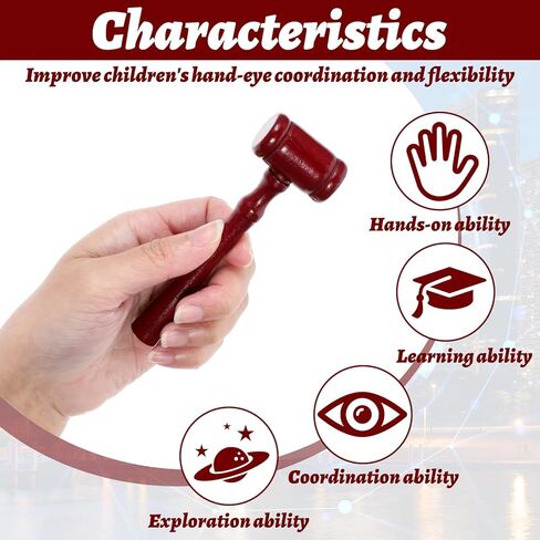 40 Pcs Judge Gavel Prop Mini Wooden Hammers Mallets Cosplay Justice Costume Accessories for Auction Sale Courtroom Party Favors Home Office Decor in Kuwait