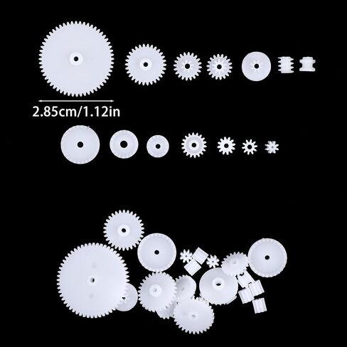 200PCS Module 0.5 Plastic Gears for Small Motors - White Single Gear Spindle Gear Set for DC Motor RC Car Robot DIY Model Parts in Kuwait