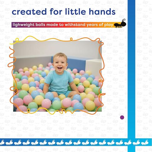 Antsy Pants 100 كرة حفرة الكرة، حفرة الكرة للأطفال الصغار 1-3، مواد غير سامة، خفيفة الوزن، 5 ألوان الباستيل، حقيبة تخزين قابلة لإعادة الاستخدام، كرات بلاستيكية لحفرة الكرة، ألعاب حسية للأطفال in Kuwait