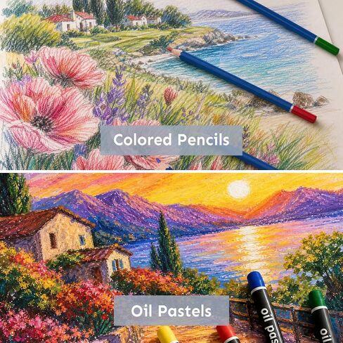 TMOL 85 Piece Deluxe Wooden Art Supplies, Art Kit with Easel, Sketching Pencils, Artist Brushes and Acrylic Pad, Art Set for Teens, Adults and Artist Beginners, Creative Gift with Wooden Case in Kuwait