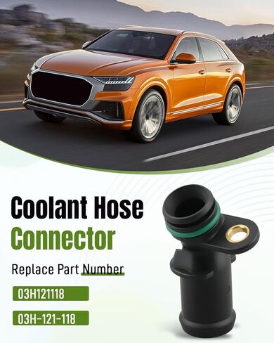 موصل خرطوم المبرد 03H-121-118 مناسب لسيارة Audi Q6 2018-2023 VW Atlas Teramont 3.6L - يستبدل 03H121118 - محول أنبوب التبريد in Kuwait