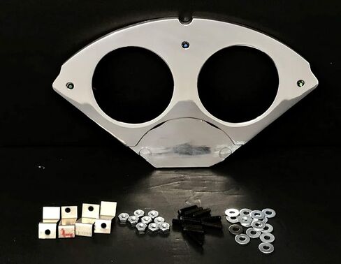 Dolphin Gauges 1955 1956 Chevy Car (2) Gauge Quad Rear Mount Dash Insert - Polished Billet Aluminum in Kuwait