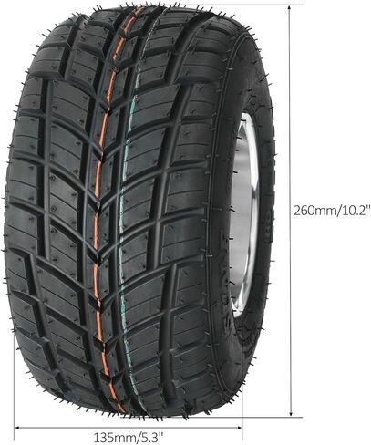 مجموعة إطارات وعجلات Go Kart مقاس 10x4.50-5 أمامية و11x7.10-5 خلفية وإطارات مطر مقاس 5 بوصات و3 فتحات إطار متسابق مع محور ومغزل توجيه لعربة Go Cart Drift Trike Mini Bike ATV Quad 10x4.50x5 11x7.10x5 in Kuwait