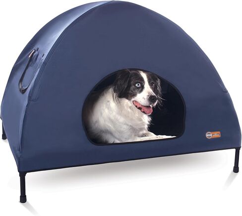 K&H Elevated Dog Bed, Outdoor Pet Cot House for Large Pets - 42x30in Blue in Saudi Arabia