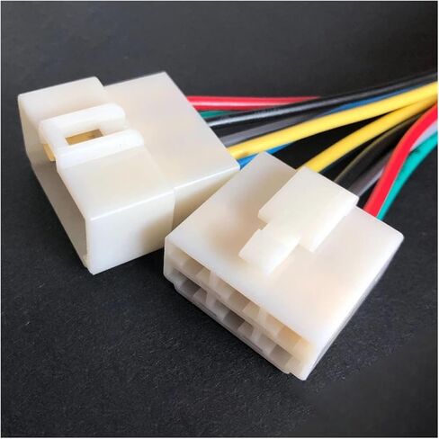 6.3mm Automobile Cable Connector 2/3/4/6-pin Motorcycle Harness Plug 8p Electric Bicycle Male/Female Socket Wire Length 15cm(Color:2p strip line,Size:5sets) in Saudi Arabia