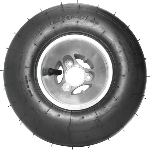 4 Pack 5'' Go Kart Wheels 11x7.10-5 Tire Rim, 3 Bolt 48mm Rim and 11x7.10x5 Tubless Smooth Slick Tire Combo for Racing Karting ATV Mobility Scooter Drift Trike Golf Cart in Kuwait