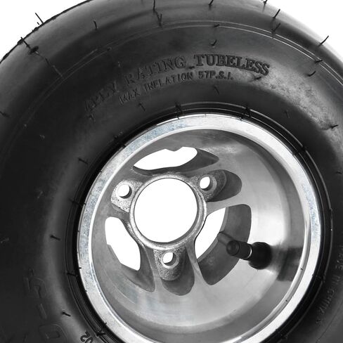 مجموعة من 4 إطارات وإطارات Slick Go Kart بدون أنابيب مقاس 10x4.50-5 أمامية و11x7.10-5 خلفية، و3 عجلات مسمارية بنمط مسمار 48 مم، وعجلات سباق Gokart لمركبة ATV Quad Drift Trike Buggy Minibike in Kuwait