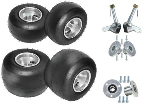 4pcs 5" Inch Tire and Rim Wheel Front 10x4.50-5 Rear 11x7.10-5 with Wheel Hubs Steering Spindles Racing for Go Kart Quad Dirt Bike Drift Trike ATV in Kuwait