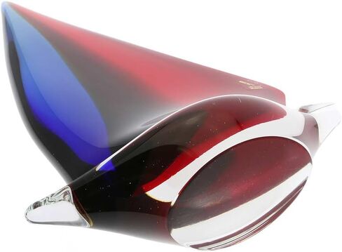 GlassOfVenice Murano Glass Large Sailboat - Red Blue Amber in Kuwait