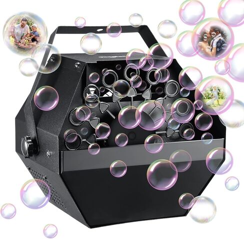 Theefun Bubble Machine: Remote Control 750ML Metal Bubble Blower Machine for 60 Min Usage Time, Plug-in Automatic Bubble Maker for Parties Wedding Birthday Indoor Outdoor, with AC Adapter in Kuwait