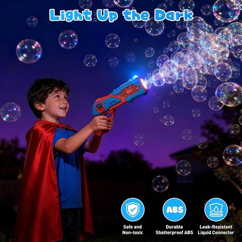 2PCS Bubble Gun for Kids, Spider Bubble Machine Gun with 4 Bubble Solution, Outdoors Toy, Easter, Halloween, Christmas, Party Favors, Birthday Gifts for Boys & Girls Ages 3 4 5 6 7 8 in Kuwait