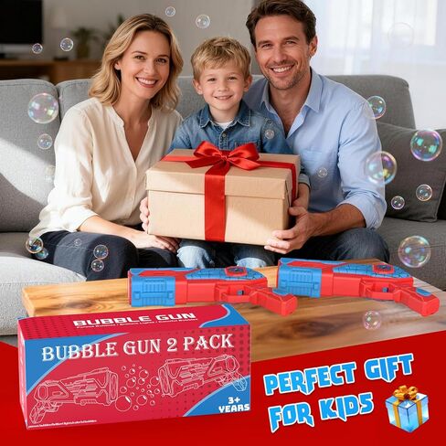 2PCS Bubble Gun for Kids, Spider Bubble Machine Gun with 4 Bubble Solution, Outdoors Toy, Easter, Halloween, Christmas, Party Favors, Birthday Gifts for Boys & Girls Ages 3 4 5 6 7 8 in Kuwait