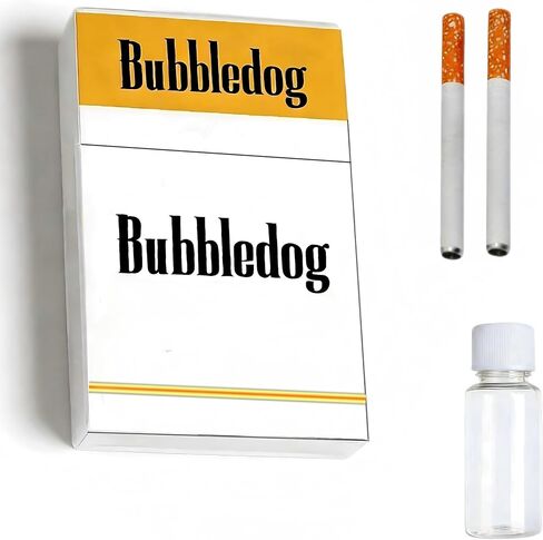 Bubble Blower Set with 2 Wands Refillable Bottle, Cigarette Blower Kit Ideal for Relaxation & Holiday Parties in Kuwait