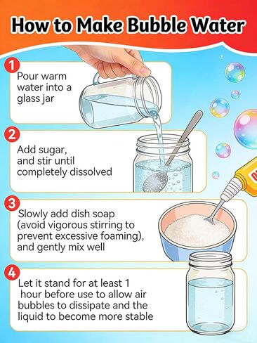 Bubble Stress Relief Toy Mini Bubble Blower Bubble Sticks Relaxation Birthday Christmas Party Gift for Men Women (Bubble Water with Empty Bottle) in Kuwait
