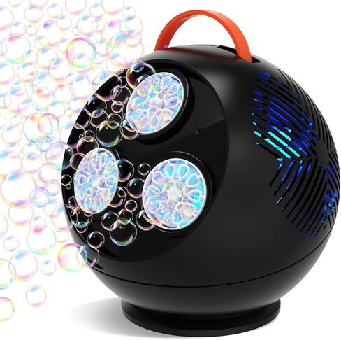 IFLOVE Bubble Machine for Kids 3+-Automatic Bubble Blower with Adjustable Angle,5000+ Bubbles Per Minute,Portable Bubble Maker Toy for Boys Girls,Outdoor Party Wedding Easter Birthday Gifts (White 01) in Kuwait