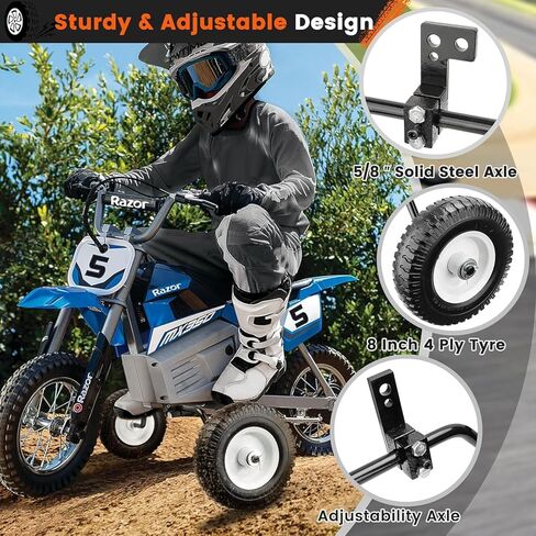 عجلات تدريب الدراجة الترابية متوافقة مع ماكينة الحلاقة MX125 MX350 MX400 MX500، PW50، هوندا XR50 CRF50 Z50 Z50R، ياماها TTR50،50cc 49cc عجلات تدريب الدراجة الترابية للأطفال، سهلة التركيب in Kuwait