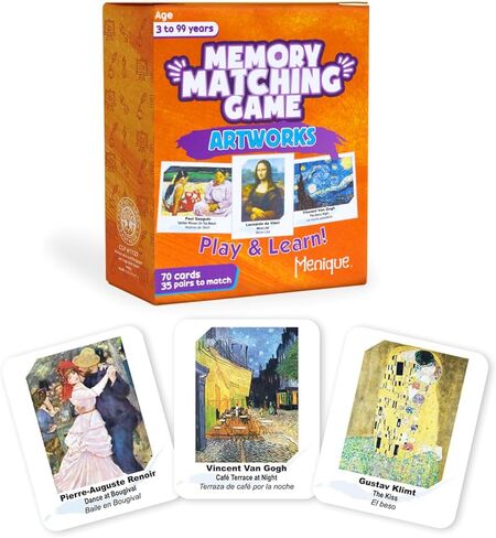 Menique. Memory Matching Game. Famous Paintings Game. 35 Pairs to Match. in Saudi Arabia