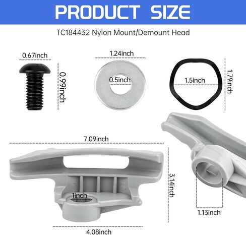 2 Pack Low Profile Nylon Mount/Demount Head Kit Fit for Coats Tire Machine Duck Head/Duck Bill, Replacement Part# TC184432/8184432, Manual Tire Changer Duck Head Kit, Grey in Kuwait