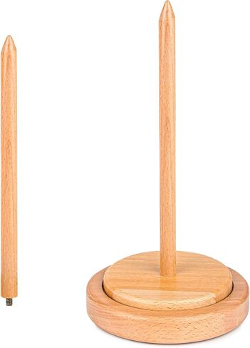 Ecoofor Yarn Holder for Crocheting and Knitting, Easy Install Wooden Yarn Spinner with Stable Base, Smooth Yarn Feeding Dispenser for Crochet & Knitting - Large in Kuwait