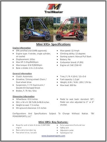 TRAILMASTER MINI XRS+ - عربة جو كارت للأطفال (أزرق) in Kuwait