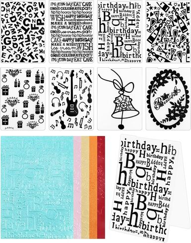 FIVEIZERO 8 Pcs Embossing Folders for Embossing Machine, 5.8 x 4.1 Inch Paper Card Embossing Templates, Floral Series for Card Making, Scrapbook, Photo Album & DIY Crafts in Saudi Arabia