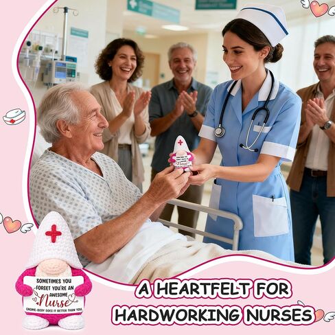 MUTUALUS Nurses Week Appreciation Gifts - 2026 Positive Handmade Crochet Gnome Nurse Gift for Women, Funny Nursing Graduation Nurses Day Gifts for Medical Assistant RN LPN CNA in Kuwait