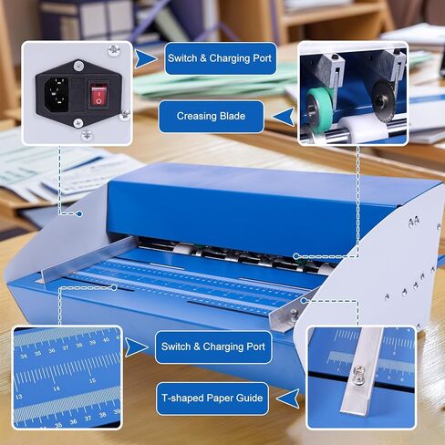 110V Electric Creasing Machine, 3-in-1 Creasing Machine with Scale Ruler, Heavy Duty Paper Creaser for Cards Invitations Photos Documents, 460mm in Saudi Arabia