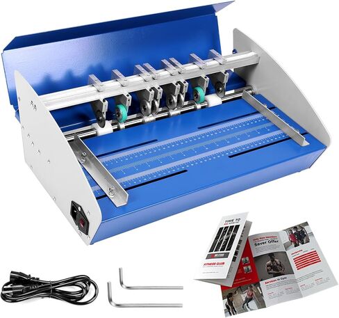 3-in-1 Electric Paper Creasing Machine, 460mm (18-Inch) Heavy Duty Metal Scorer Perforator with Scale Ruler, 110V Auto Folding Machine for Menus, Cards, Invitations and Documents in Kuwait