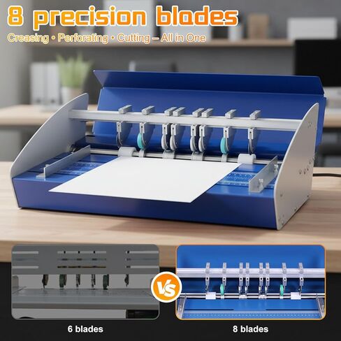 3-in-1 Electric Paper Creasing Machine, 460mm (18-Inch) Heavy Duty Metal Scorer Perforator with Scale Ruler, 110V Auto Folding Machine for Menus, Cards, Invitations and Documents in Kuwait