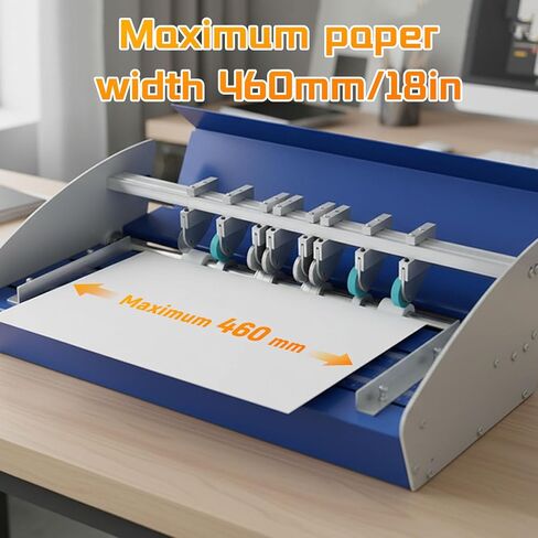 3-in-1 Electric Paper Creasing Machine, 460mm (18-Inch) Heavy Duty Metal Scorer Perforator with Scale Ruler, 110V Auto Folding Machine for Menus, Cards, Invitations and Documents in Kuwait