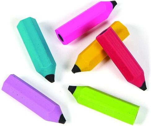 48 Piece Pencil Shaped Erasers, Assorted Colors, Great for Clasroom Treasure Chest in Kuwait
