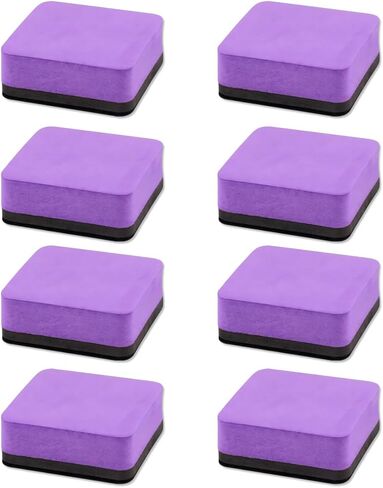 8-Pack Whiteboard Erasers, 2 x 2-Inch Mini Dry Erase Cleaners for Classrooms and Offices, Purple in Kuwait
