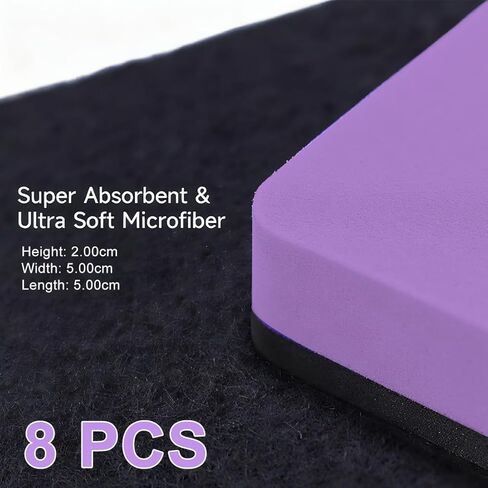 8-Pack Whiteboard Erasers, 2 x 2-Inch Mini Dry Erase Cleaners for Classrooms and Offices, Purple in Kuwait