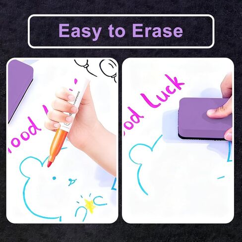 8-Pack Whiteboard Erasers, 2 x 2-Inch Mini Dry Erase Cleaners for Classrooms and Offices, Purple in Kuwait