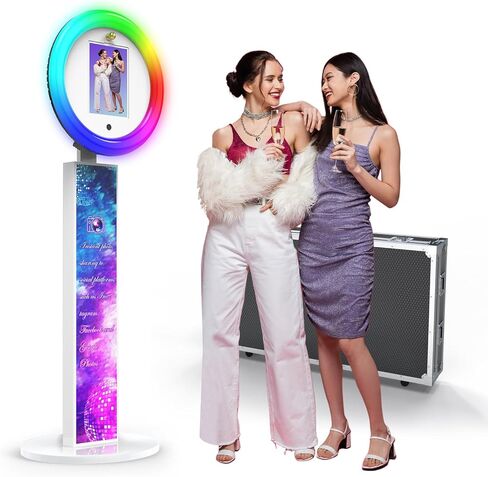 Photo Booth Machine,Portable Photobooth with RGB Light & APP/AI Voice Control Selfie Photo Booth Compatible with Tablet 10.2", 10.9", 11" 12.9" (Portable Bag) in Saudi Arabia